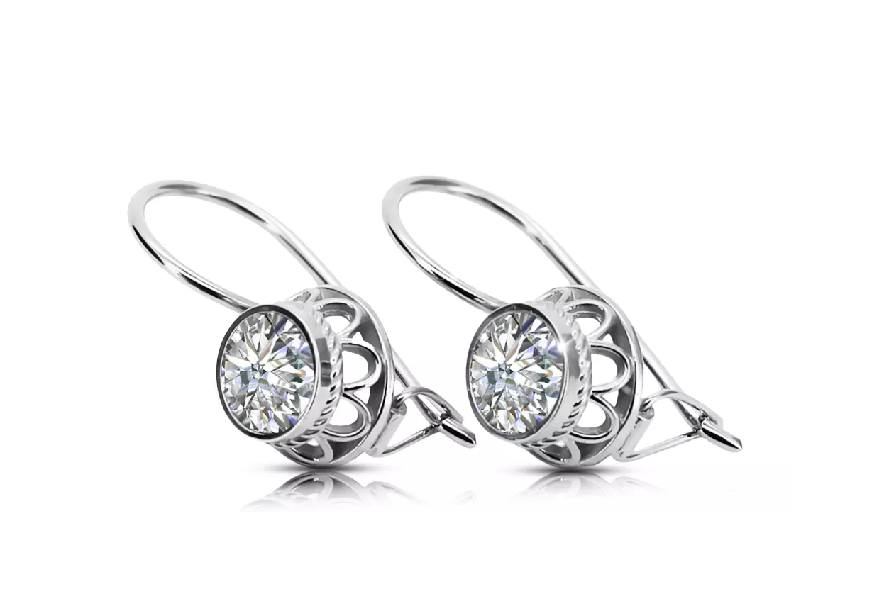 Earrings Zircon Sterling silver 925 Vintage Jewlery vec117s Earrings Zircon Sterling silver 925 Vintage Jewlery vec117s